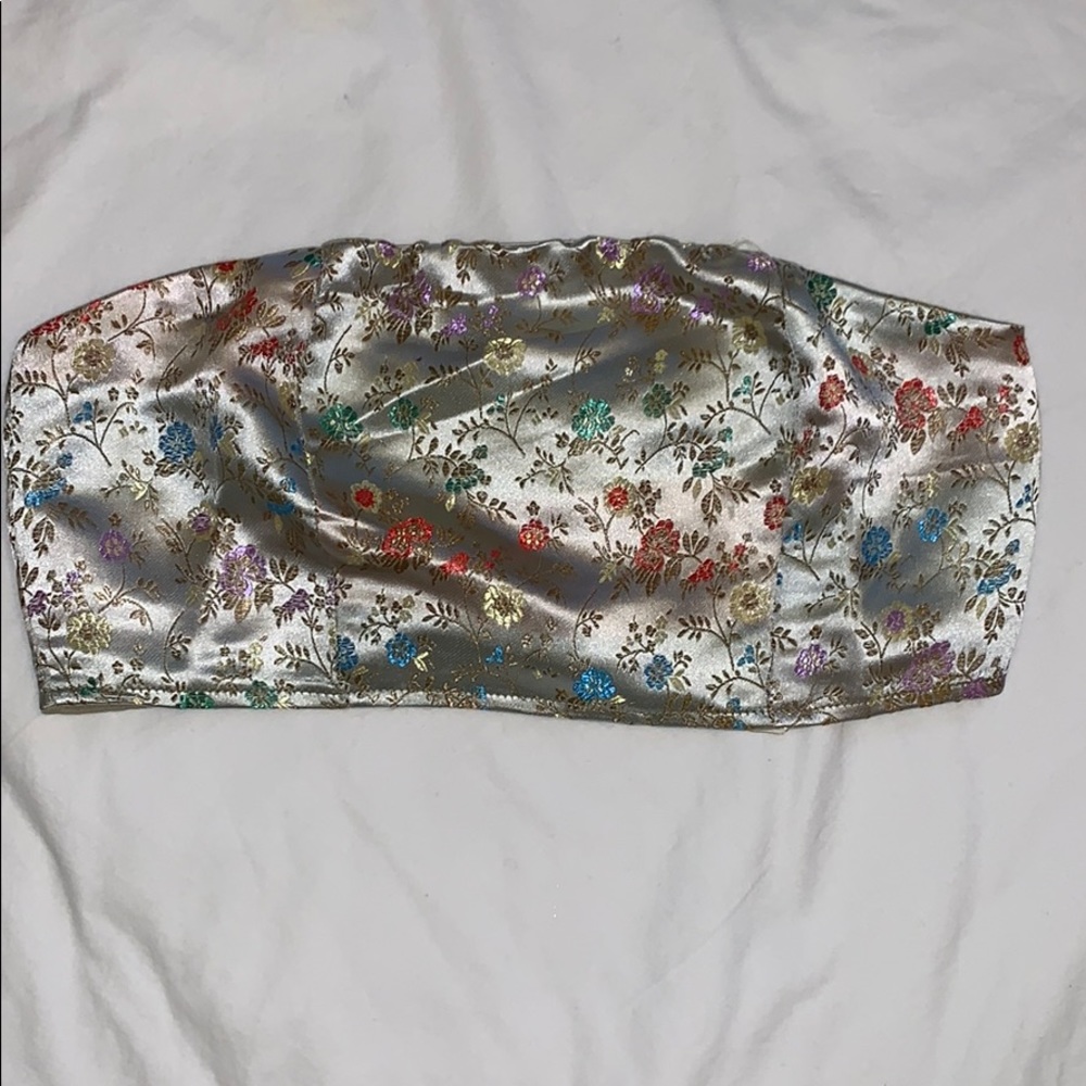 Silk Floral Tube Top